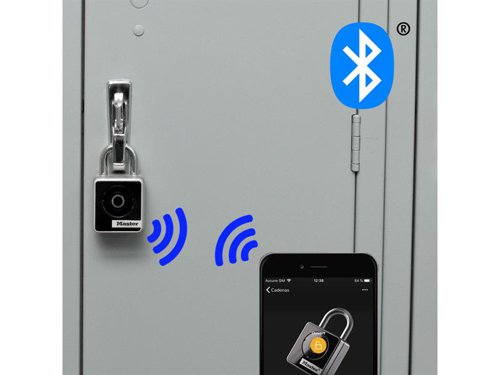 The Master Lock Bluetooth® Indoor Padlock features a 47mm wide metal body for durability. Its boron alloy shackle offers maximum resistance to cutting and sawing. Use your smart phone to open and manage your lock via the Master Lock Vault Enterprise app (apple and android).No keys to lose, no combinations to forget. No unauthorised key duplication. These locks can withstand physical attacks and hacks, protecting your property with military grade encryption and high-security features. It also features backup access, ideal if your phone runs out of battery, using a directional code on the lock keypad. There is also a low battery notification/reminder via the padlock and in app.Specifications:Body Width: 47mm.Shackle Diameter: 7mm.Shackle Height: 22mm.Shackle Width: 21mm.