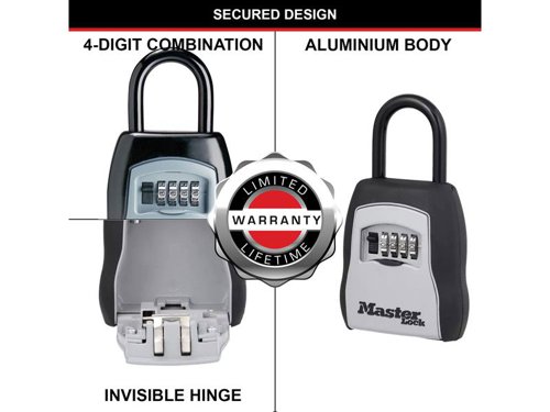 MLK5400E Master Lock 5400E Portable Shackled Combination Key Lock Box (Up To 3 Keys)