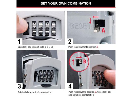 MLK5400E Master Lock 5400E Portable Shackled Combination Key Lock Box (Up To 3 Keys)