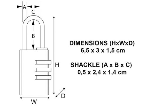 MLK Brass Finish 30mm 3-Digit Combination Padlock