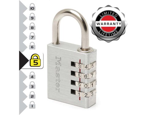 MLK Aluminium 40mm 4-Digit Combination Padlock