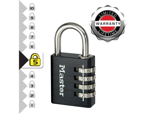 MLK Black Finish 40mm 4-Digit Combination Padlock