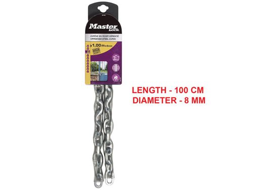 Master Lock 8016E Hardened Steel Chain 1m x 8mm