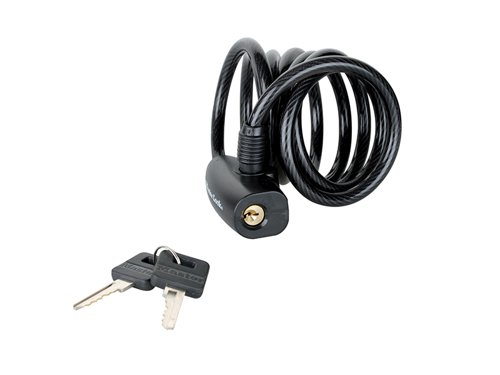 MLK8126E Master Lock Black Self Coiling Keyed Cable 1.8m x 8mm