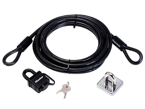Master Lock Garden Security Kit with Lock Anchor & Cable 4.5m