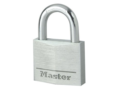 Master Lock solid aluminium padlocks are a tough and dependable security solution. With a modern diamond shaped design and a contemporary brushed metal finish, they are an appealing solution for day-to-day reliability.Each padlock has a solid body, hardened steel shackle and dual locking levers.A variety of multi-pack options, where all padlocks in the pack open with the same key (keyed alike) is also available.Padlocks are available with 3-pin, 4-pin and 5-pin cylinders and with a variety of shackle lengths for added security and for a wider range of possible application options.All Master Lock padlocks are supplied with a minimum of 2 keys and a Lifetime Warranty against mechanical failure.Suggested uses: lockers, trunks, cupboards and sheds.The Master Lock 9130EURD has the following specifications:30mm aluminium padlock - 18mm hardened steel shackle, 5mm diameter - 4-pins