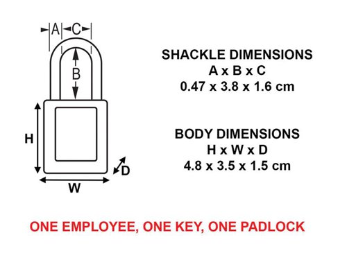 MLKS31RED Master Lock Lockout Padlock – 35mm Body & 4.76mm Stainless Steel Shackle