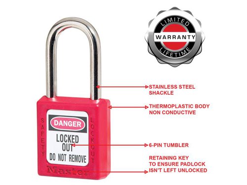 Master Lock Lockout Padlock – 38mm Body & 6mm Hardened Steel Shackle