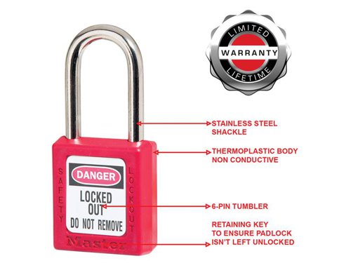 MLK Lockout Padlock – 38mm Body & 6mm Hardened Steel Shackle