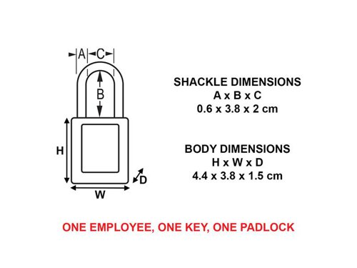 MLK Lockout Padlock – 38mm Body & 6mm Hardened Steel Shackle