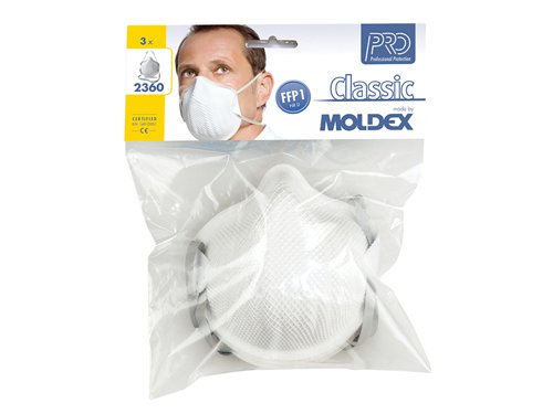 MOL236012 Moldex Classic FFP1 NR D Non-Valved Mask (Pack 3)