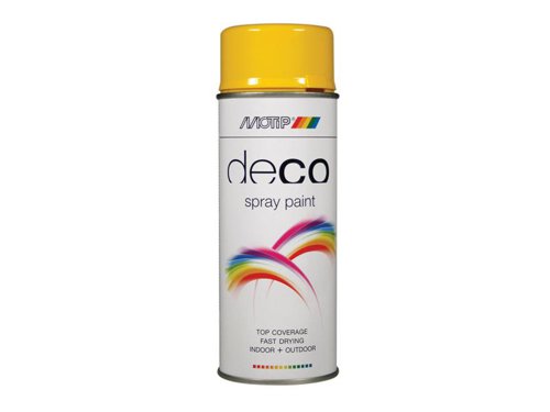 MOTIP® Deco Spray Paint High Gloss RAL 1021 Rapeseed Yellow 400ml