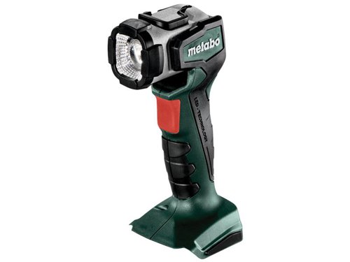The Metabo ULA 14.4-18 LED Portable Lamp provides bright, uniform illumination of the working area. Compact and handy for versatile use. The lamp head can be tilted and locked in 12 positions. It has a robust, die-cast aluminium housing, making it ideal for use on construction sites. Fitted with a swivelling hook for suspending the lamp.Bare Unit, No Battery or Charger supplied.Works with all CAS (Cordless Alliance System) batteries: Metabo, Mafell, Rothenberger, Collomix, Eibenstock, Eisenblätter, Haaga, Starmix, Steinel, Rokamat, Birchmeier, Edding, Fischer, Prebena, Cembre, Pressfit, Jöst, Trumpf, Gespia, Montipower, Scangrip, Baier and ITH.Specifications:Max. Luminous Flux: 280 lumens.Weight: 0.4kg (without battery).