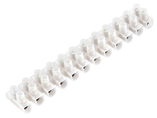 Masterplug Connector Strips manufactured from thermoplastic. Snap-off spine design. Fully backed out screws to speed up installations.Manufactured to BS EN 60998 2-1.10 x Masterplug Connector Strips 15A 12W