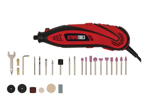 OLPRM135 Olympia Power Tools Mini Rotary Multi-Tool with 40 Piece Accessory Set 135W 240V