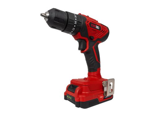 The Olympia Tools® X20S™ Combi Drill Driver has a 2-speed gearbox for powerful drilling in wood, masonry and steel and its quick-stop function improves user safety.The Drill Driver, fitted with a soft grip handle for reduced fatigue and increased control, also has a handy LED work light, ideal when working in dark spaces.Specifications:Drill Chuck: 10mm (3/8in) Keyless.No Load Speed: 0-400/0-1350/min.Impact Rate: 6000/20250/bpm.Max. Torque: 30Nm.Torque Settings: 20+3.Charge Time: 3-5 hours.Max. Drilling Diameter: Steel 6mm, Wood 20mm, Masonry 10mm.Weight: 1.33kg.This Olympia Tools® X20S™ Combi Drill Driver is supplied with:1 x 20V 1.5Ah X20S™Li-ion Battery.1 x X20S™ Charger.1 x Belt Clip.