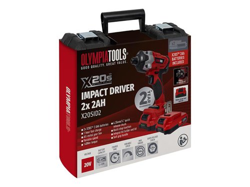 Olympia Power Tools X20S™ Impact Driver 20V 2 x 2.0Ah Li-ion