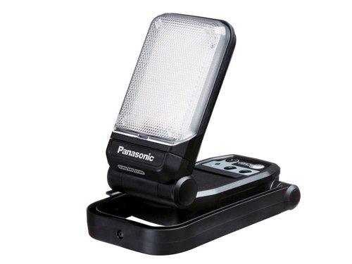 The Panasonic EY37C4 Cordless LED Flashlight is the ideal aid for working in dark areas. It has 3-stage brightness: high provides 7 hours of continuous use, whilst medium and low provide extended battery life. The head can be tilted up to 180° (7 positions), rotation angle up to 270° (step-free rotation, not 360°).It has a compact body, is easy to handle and transport, even when a battery is attached. A hook is provided on the handle for further convenience. There are also 2 x Type A USB ports, ideal for recharging your smartphone, tablet etc. It can also charge while the light is on, useful where mains power is not available.Compatible with both 14.4V and 18V Panasonic batteries. Comes as a Bare Unit, NO Batteries or Charger.Specifications:Luminous Flux: 750 lumens approx.Illuminance: 1,500 lux (at 40cm) approx.Modes: High 100%, Medium 50%, Low 10%.USB Terminal: 2 x Type A USB (DC5V) Sockets for total 2A output.Dimensions (LxHxD): 162 x 70 x 99mm.Bare Unit Weight: 380g.
