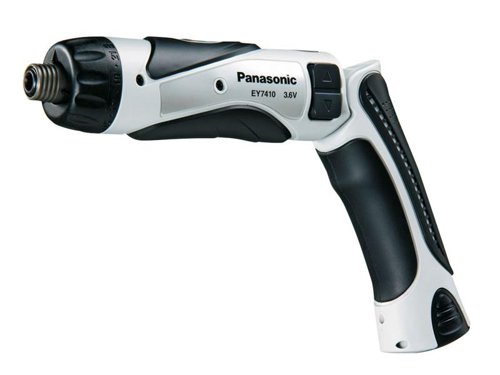 The Panasonic EY7410 Cordless Screwdriver delivers outstanding performance thanks to its 21 stage auto shut off clutch. It has a compact, light weight design which can be used in a straight or pistol style, it is only 276mm, in straight format. The screwdriver is fitted with a lock off switch to prevent fatigue in long work periods. There is also a LED worklight for working in dark areas.Supplied with: 2 x 3.6V 1.5Ah Li-Ion Batteries, 1 x Charger and 1 x Plastic Case.Specifications:Bit Holder: 1/4in Hex Quick Connect.No Load Speed: 200-600/min.Torque: 21 Stage, 1.5/4.4Nm.Clutch Torque: 0.3-2.9Nm.Weight: 0.5kg.