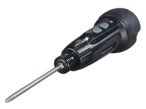The Panasonic EY7412SB32 Screwdriver is small and lightweight with a forward and reverse function. It's great for smaller jobs where you can start off with manual power and then finish with some electric power. You can use it with one hand saving your other hand for holding whatever needs to be worked on.It can be kept anywhere in your home, workshop, tool bag. Easily charged via a USB cable (supplied). There is also a handy LED light, ideal when working in dark spaces.Supplied with:4 x Phillips Bits: PH1 x 100mm, PH2 x 45mm, PH2 x 100mm and PH2 x 150mm.1 x Slotted Bit: 6 x 100mm.1 x USB Charging Cable.Specifications:Voltage: 3.7V.Chuck Capacity: 6.35mm (1/4in).No Load Speed: 230/min.Max. Instant Torque: 1Nm.Shaft Lock Durability: up to 8Nm.Dimensions(LxWxH): 128 x 42 x 45mm.Weight: 0.165kg.