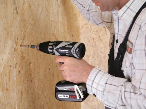 The Panasonic EY7441 Drill Driver is fitted with a 13mm high-capacity keyless drill chuck and electronic speed control with a reversible function. The electric brake provides increased user safety and its ergonomic, soft grip provides increased user comfort. There is also a belt clip so you can keep this drill close by and an LED work light for dark work spaces.Jobsites make tough demands on Power Tools. Unexpected water contact or exposure to dust can cause a malfunction of the tool leading to trouble and delays. Panasonic have developed the Tough Tool IP range for exceptional resistance to water and dust. Tough Tool IP is a reassuring presence in the most difficult conditions.Specifications:No Load Speed: 70-400/200-1,400/min.Clutch Torque: 0.5–4.4Nm.Max. Torque: 41.5Nm.Torque Settings: 18 + Drill.Capacity: Metal: 13mm, Wood: 35mm.Max. Holesaw Size: 33mm.This Panasonic EY7441X3 14.4V Drill Driver is supplied as a Bare Unit.