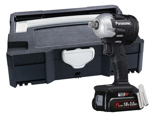The Panasonic EY75A8 1/2in Impact Wrench has a newly designed hammer mechanism that tightens to M16 and pre-tightens to M20, with equal torque in forward or reverse for speedy assembly and disassembly. It has a compact, lightweight design provides easy handling when working in tight spaces or when using longer sockets. Bumper protection has been increased to reduce wear on housing surfaces, a tougher rubber helps avoid oil and solvent damage to grip areas.Improved metal battery contact liners provide extra durability in serial use applications. Jobsites make tough demands on Power Tools. Unexpected water contact or exposure to dust can cause a malfunction of the tool leading to trouble and delays. Panasonic have developed the Tough Tool IP range for exceptional resistance to water and dust. Tough Tool IP is a reassuring presence in the most difficult conditions.Compatible with both 14.4V and 18V Panasonic batteries.Specifications:Bit Holder: 1/2in Square Drive with Ball Detent.No Load Speed: 0-1,000/0-1,500/0-2,500/min.Impact Rate: 0-1,900/0-2,900/0-3,600/bpm.Max. Torque: 280Nm.Tensile Bolt Capacity: Standard M6-M16, High M6-M12.The Panasonic EY75A8LJ2G Impact Wrench is supplied with:2 x 18V 3.0Ah Li-ion Batteries.1 x Charger.1 x Systainer Case.The Systainer Case System is widely used in the power tool industry by Festool, Mafell and other brands, so the tradesman can stack and connect our cases with any of the other Systainer cased brands.