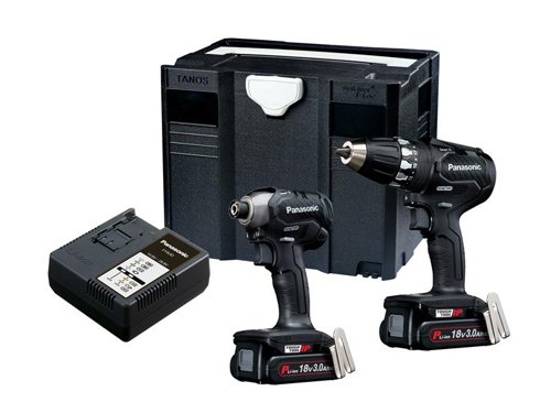 The Panasonic EYC241PN2G3 Twin Pack contains the following:1 x 18V EY79A3 Smart Brushless Combi Drill Driver. Automatically adjusts the speed of the drill to the torque being exerted, for optimum efficiency. Tough-Tool IP rated against dirt and dust ingress encountered on site. For maximum convenience and accuracy, the new 'tapping mode' allows automatic reverse without having to change the toggle.No Load Speed: 20-530/70-1,800/min.Torque Settings: 18.Torque: Stalling Low/High 32/12Nm, Instant Low/High 50/40Nm.1 x 18V EY76A1 Smart Brushless Impact Driver with DASH mode, this allows the unit to instantly reach full speed. It has an ultra-compact body design with increased impact protection as well as an ergonomic soft grip for user comfort. Fitted with a one-touch bit holder with a tapering collar design makes accessory changing quick and simple.Chuck: 6.35mm (1/4in).No Load Speed: 0-950/0-1,450/0-2,800/min.Impact Rate: 0-1,800/0-2,500/0-3,100/min.Torque: 26/150/170Nm.Capacity: Tensile Bolt: Standard M6-M16, High M6-M12.Also supplied with: 2 x 18V 3.0Ah Li-ion Batteries, 1 x Charger and 1 x Systainer Case.