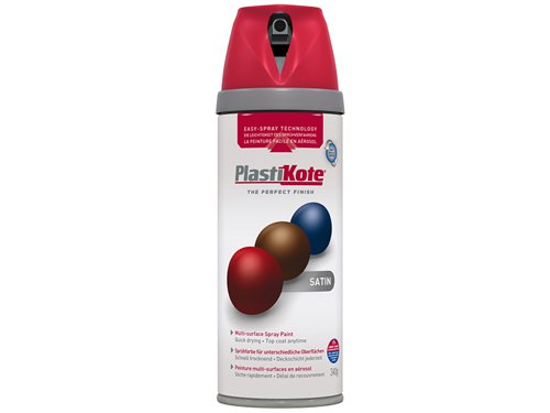 PlastiKote Twist & Spray Satin Real Red 400ml