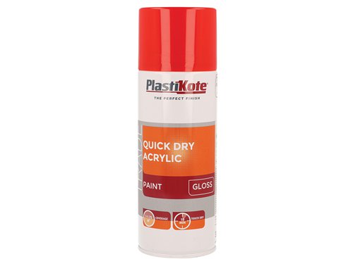 PlastiKote Trade Quick Dry Acrylic Spray Paint Gloss Red 400ml