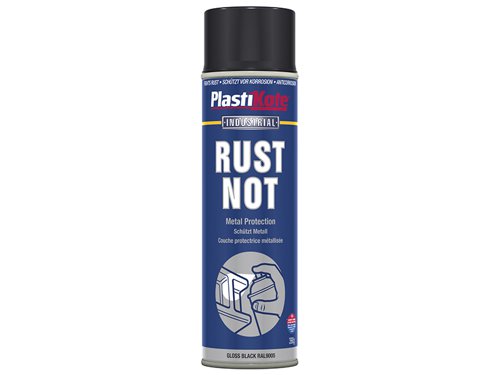 PlastiKote Rust Not Spray Gloss Black 500ml