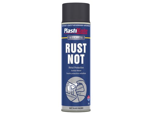 PlastiKote Rust Not Spray Matt Black 500ml