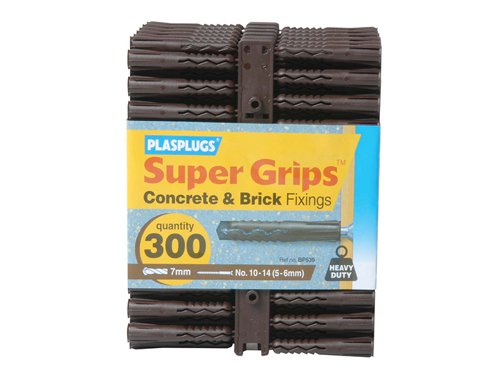 Plasplugs BP 539 Solid Wall Super Grips™ Fixings Brown (300)