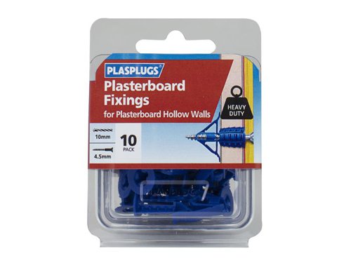 Plasplugs HCF110 Heavy-Duty Plasterboard Fixings Pack of 10