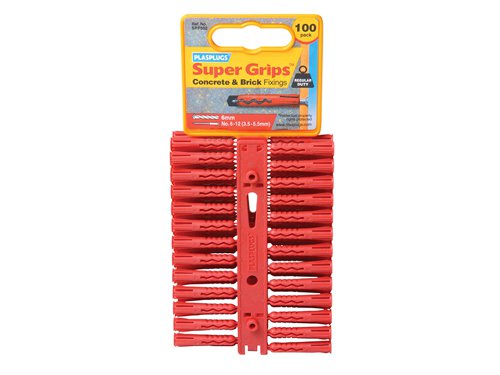 PLA SRP 502 Solid Wall Super Grips™ Fixings Red (100)