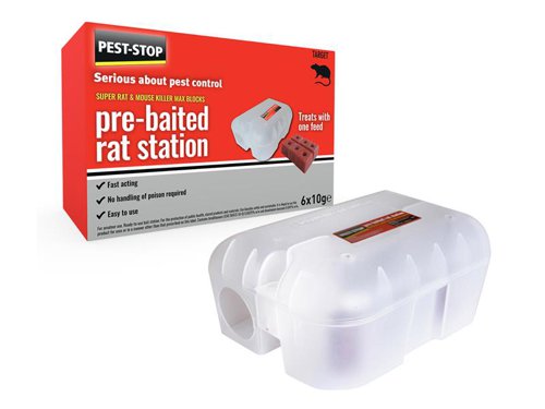 Pest-Stop (Pelsis Group) Super Rat & Mouse Killer Wax Block Pre-Baited Station