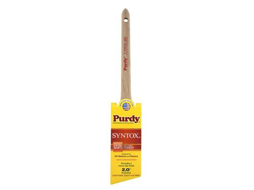 The Purdy® Syntox™ Angled Woodcare Brush 50mm (2in) gives a superior, ultra-smooth finish on wood which is so glossy and shiny it looks polished. The bristles are designed to mimic natural ox-hair brushes so have the same benefits but last five-times longer. It works best with stains, varnishes, oils or anything to leave a clear finish as well as water and solvent-based finishes.Specifications:Material: Chinex & Nylon blend synthetic filaments.Handle: Thin Rattail.Ferrule: Round edge.Care Instructions:Remove excess paint with the Purdy Brush and Roller Cleaner before rinsing your brushes in cleaning liquid.