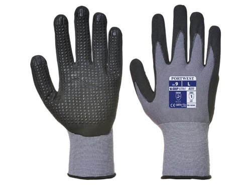 PWT A351 DermiFlex Plus Gloves Grey Black - L (Size 9)