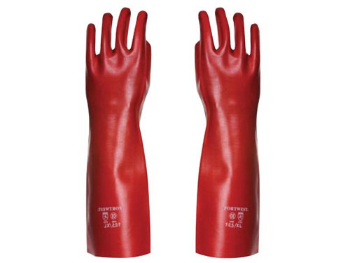 PWT A445 Red PVC Gauntlets 45cm - XL (Size 10)