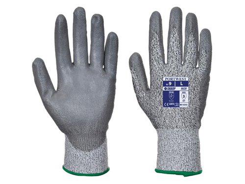 PWT A620 LR Cut PU Palm Gloves Grey - XL (Size 10)