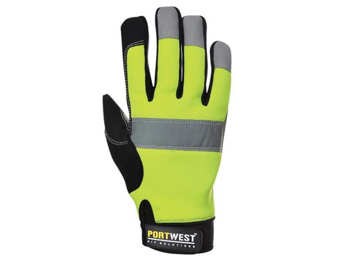 PWT A710 Hi-Vis Yellow Tradesman Gloves - Large (Size 9)