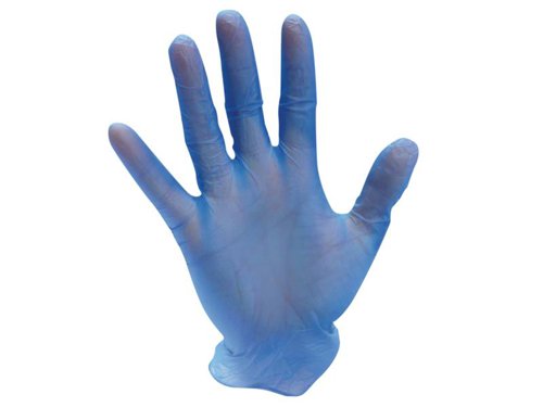 PWT A905 Blue Vinyl Gloves - M (Size 8)
