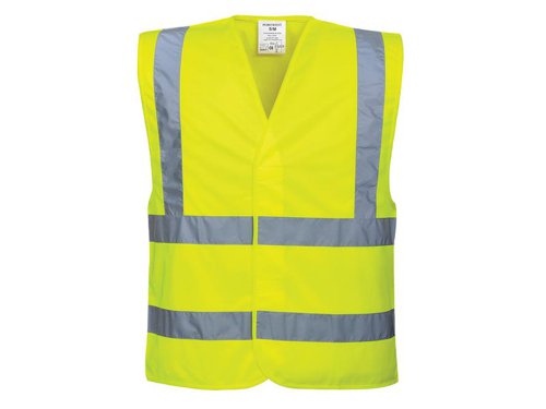 PWT C470 Hi-Vis Yellow Two Band & Brace Vest - S/M (36-41in)