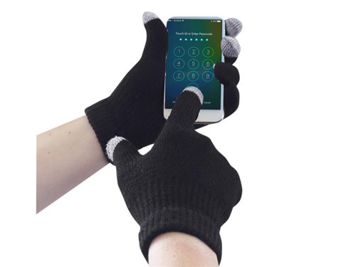 PWT GL16 Touchscreen Knit Gloves Black - L/XL