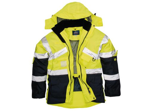 PWT S760 Hi-Vis Yellow/Navy Breathable Jacket - L (42-44in)