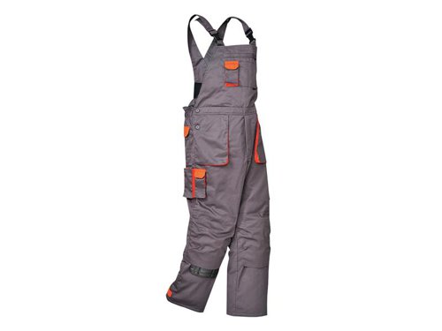 PWT TX17 Texo Contrast Bib & Brace Grey/Orange - XL