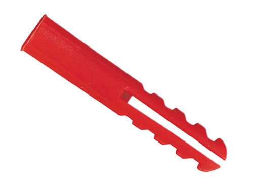 RAW Red Plastic Plugs Screw Size No.6-12 (10 x Card 100)