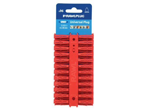 Rawlplug Red UNO® Plugs 6 x 28mm (Card 96)