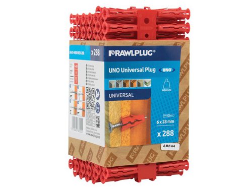 Rawlplug Red UNO® Plugs 6 x 28mm (Pack 288)