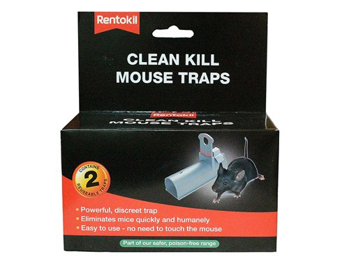 RKLFC100 Rentokil Clean Kill Mouse Traps (Twin Pack)