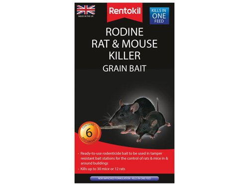 RKLPSMR13 Rentokil Rodine Rat & Mouse Killer Grain Bait (Sachets 6)